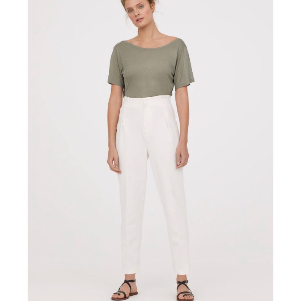 H&M white linen pants
